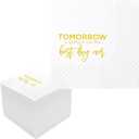 Rehearsal Dinner Cocktail Napkins, 100 Pack Tomorrow Is Going To Be The Best Day Ever Disposable Paper Napkins for Rehearsal Dinner Wedding Bridal Shower Engagement Bachelor| 2-Ply, 5x5 Inches