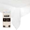 Paper Tablecloths for Rectangle Tables 7 Pack,White Disposable Paper Tablecloth, 3 Ply Paper & Plastic 54" x 108" Tablecover, Table Cloth for Various Occasions Parties, Indoor & Outdoor Banquet Use