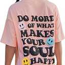 SOLY HUX Girl's Letter Graphic T Shirts Short Sleeve Cute Shirts Oversized Loose Tee Summer Tops