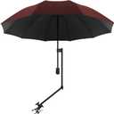 UPF 50+ Beach Umbrella with Adjustable Universal Clamp