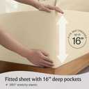 LuxClub 4 PC Queen Sheet Set, Queen Size, Deep Pockets 18" Wrinkle Free Cooling Bed Sheets Machine Washable Hotel Bedding Silky Soft - Cream Queen