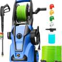 Electric Pressure Washer Adjustable 5000PSI 4.0 GPM Power Washers Electric Powered with 33ft Hose Reel, 4 Nozzle and Foam Cannon, Powerwashers Cleaner Machine for Home, Cars, Patio, Blue