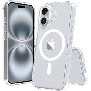 Miracase for iPhone 16 Case 6.1'', [Bubble Free] Full-Body Bumper Phone case with Built-in Full Glass Screen &Lens Protector,No Gap,Compatible with MagSafe,Drop Proof 16 Cover, Clear