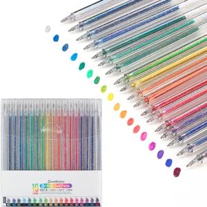 SMOOTHERPRO Glitter Gel Pens, 17 Colors Glitter Colored Pens, 1.0mm Metallic Sparkle Colorful Pens for Coloring Calligraphy Cards Journal Drawing Scrapbook(SC623-8)
