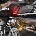 QUASCO Front Rear Fender Lights, Led Fender Tip Brake Tail Light Compatible with Harley Electra Glide Road King Softail Heritage Touring - Chrome Lens