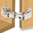 170 Degree Hinges Frameless Cabinet Door Hinges Hidden Hydraulic Adjustable Mounting Hinges Soft Closing Stainless Steel Buffer Damping Wardrobe,2 Pair (Full Coverage)