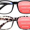 SIGVAN Progressive Multifocal Computer Glasses Women Men Blue Light Blocking Reading Glasses Spring Hinge Readers (2 Mix)