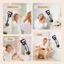SEANCHEER Hands Free Hair Dryer Holder Wall Mount, 360 Rotating Adjustable Height Suction Cup Blow Dryer Holder, No Drill Installation, Damage-Free Wall, with Cord Storage for Most Hair Dryers