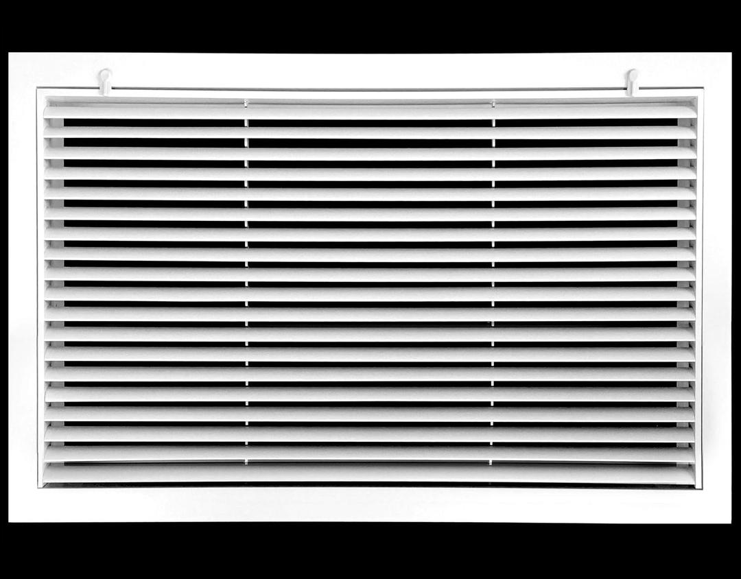 HVAC Premium 25" X 12" Aluminum Return Filter Grille for 1" Filter - Easy Airflow - Linear Bar Grilles [Outer Dimensions: 27.5"w X 14.5"h]