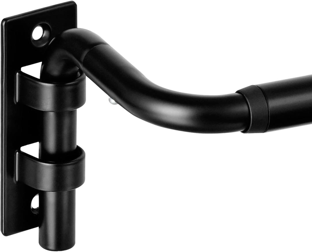 ENJOYBASICS Blackout Curtain rod for windows 48 to 84, Wrap Around Curtain Rods for Bedroom, Living Room, Adjustable from 30 to 86 Inches, Matte Black