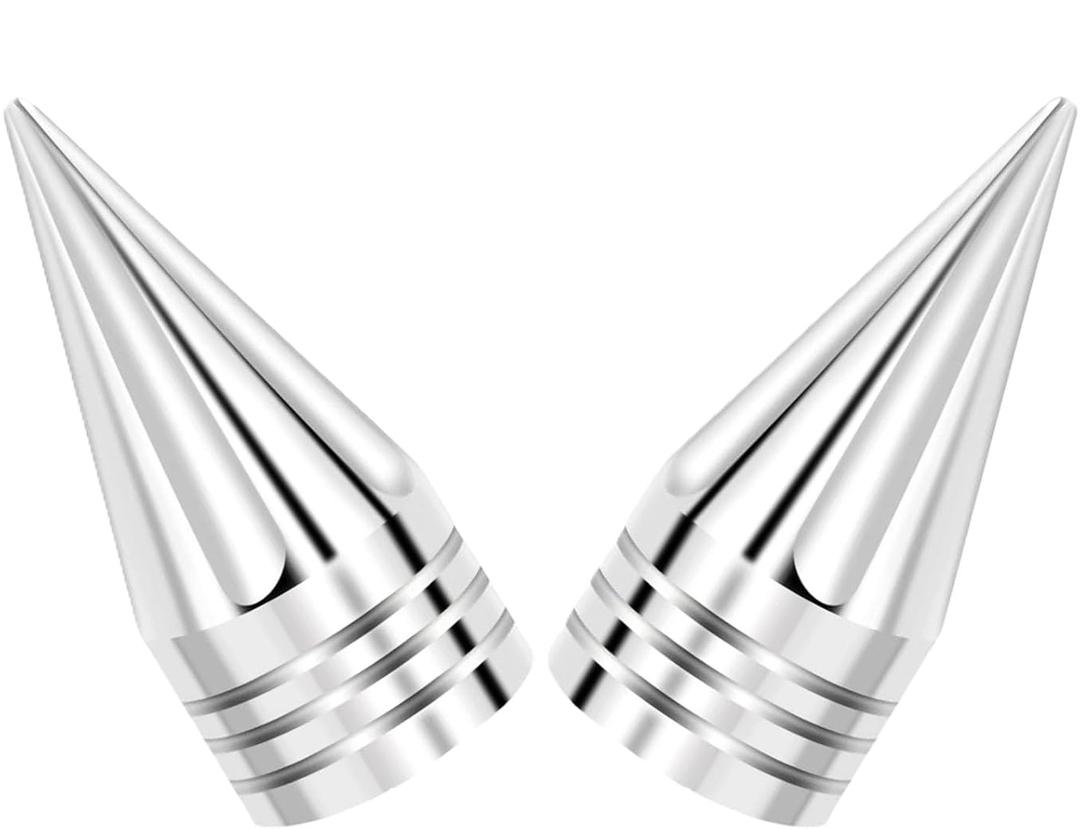 TDZ Chrome Front Axle Nut Covers 3.6" Inch Spike Front Axle Nut Covers Caps for Harley Softail Dyna Touring Street Electra Road Glide Sportster