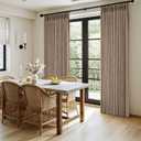MIULEE Pinch Pleated Thick Linen Curtains 96 Inches Long 2 Panels for Living Room Bedroom, Linen Memory Trained Drapes Back Tab Light Filtering Country Farmhouse Burlap Brown Curtains with Hooks