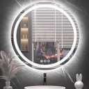 Round LED Bathroom Mirror with Lights, Backlit & Front Lighted, Wall-Mounted Vanity Mirror 3000K/ 4000K/ 6000K, Memory Functions, Anti-Fog, Dimmable Smart Mirror (Round 30" x 30")