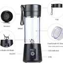 Portable Blender Cup,Electric USB Mini Juicer Blender For Shakes and Smoothies, Juice,380ml, Six Blades Great for Mixing,Black