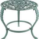OwnMy Heavy Duty Cast Iron Plant Stand Vintage Wrought Iron Flower Pot Holder, Indoor Outdoor Large Plant Stand for Home Garden Patio, Decorative Round Potted Plant Holder Rack, Green (11.8" x 13" x 9")