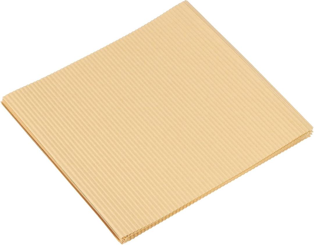 uxcell Pizza Oil Proof Paper,100pcs 9"X9"- Single-Layer Corrugated Pizza Pad Paper Place Mat Food Basket Sheets for BBQ, Picnic, Festival(Kraft Paper)