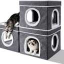 Cat Bed for Indoor Cats Cube House,Bedsure Cat Beds for Indoor Cats - Large Cat Cave for Pet Cat HouseFoldable Cat Hideaway,DIY Free Combination Configurable Play Tower Condo for Cats（3 piece）