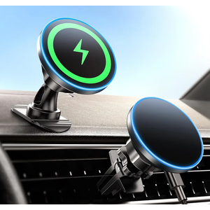 for iPhone 17 Magsafe Car Mount Charger, [2025 New] 15W 2in1 Magnetic Wireless Car Charger, fits for Magsafe Car Charger, Vent/Dashboard Phone Holder Mount for iPhone 17 16 15 14 13 12 Series