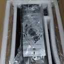 WUZUPS 5-Light Metal Chandelier Imitation Wood Grain Linear Pendant Ceiling Lighting Rustic Farmhouse Fixture Kitchen Island Dining Room, H 8.5" L 31.5" W10, E26 Base, Black & Retro Wood