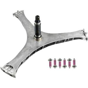 DC97-17004B Washer Flange Shaft Assembly with DC60-40137A Spider Hex Bolt (6 Pcs) Compatible with Samsung Washing Machine Washer Spider Spinner Shaft Replaces DC97-17004E DC97-17004A 4000061