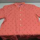 IZOD Men's Breeze Short Sleeve Button Down Patterned Shirt (XX-Large, Holly Berry)