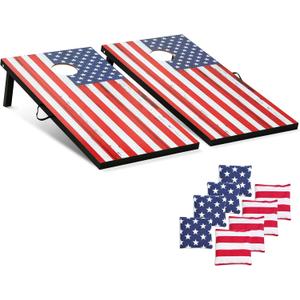 Cornhole Board Set MDF Wood - Choose 3x2' or 4x2' Size | Portable, Includes 8 Cornhole Bags, for Backyard, Camping, and Outdoor Tailgating
