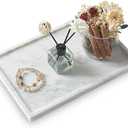 Real Luxurious Natural Marble Tray - 12x8 Inch Marble Vanity Tray for Perfume Display, Jewelry Organizer, Bathroom & Home Decor -Heavy Duty Non-Slip Stone Tray (Non-Resin/Non-Ceramic)