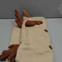 BirdNest Reindeer Christmas Throw Pillow Covers 18x18 inch Set of 2 Christmas Decoration Throw Pillows 3D Embroidery Deer Pillowcases Xmas Decorations for Sofa Couch (Khaki)