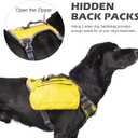 Fida Dog Harness, Multi-Functional No-Pull Pet Vest Harness with Saddle Bags Backpack, Front Leash Clip, Adjustable Soft Padded Reflective No-Choke Dog Vest Heavy Duty for Medium Dog, M, Yellow