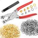 643Pcs Grommet Tool Kit 1/2 Inch(Inside Hole Size) Eyelet Kit with 320Pcs Eyelets Grommets, 320Pcs Washers, and Grommet Eyelet Pliers for Leather/Belt/Shoes/Crafts