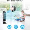 DR.PREPARE 16" Small Tower Fan, 3 Speeds with 60 Oscillating Fan, Bladeless Tabletop Fans for Indoors, Portable Personal Table Fans for Office, Desktop