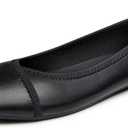 Trary Slingback Flats for Women, Black Dressy Comfortable Round Square Toe Shoes, Work Office Casual Ankle Strap Dress Flats (7)