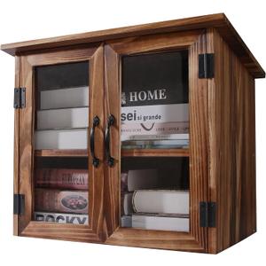 WONFUlity Library Box Outdoor,Free Library Box Little Outdoor Book Storage,Wood Cabinet for DIY Neighborhood Community School Sharing Books, Literature, Newspapers, Food, Art (brown, 22x20x18.5)