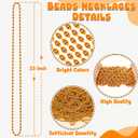 120Pcs Orange Mardi Gras Beads Necklaces, 33 Inch Orange Halloween Party Favors, Halloween Bead Necklaces Festival Accessories for Trick or Treat Parade Mardi Gras Favors Holiday Party Supplies