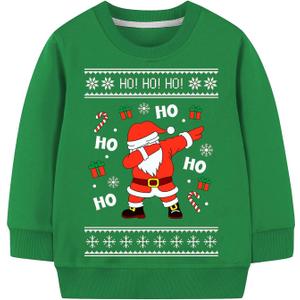 Mrocioa Toddler Boy Girl Sweatshirt Ugly Christmas Style Santa Sweater Baby Kids Dinosaur Xmas Pullover (7 Years, 5-green Santa Claus)