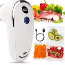 WanshengLe Handheld Vacuum Sealer with Auto Stop Suction and 30 Reusable Sous Vide Bags, Cordless Vacuum Sealer for Food, Fresh & Meal Prep