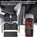T TGBROS Floor Mats for 2019-2026 Chevy Silverado GMC Sierra 1500 2500HD 3500HD Crew Cab with Tailgate Mat Anti Slip Driver Pad Door Sill Protector TPE Floor Liner Set 8PCS