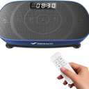 MERACH Vibration Plate Exercise Machine, Curved Vibration Plate for Lymphatic Drainage Weight Loss, Vibrating Plate with Real-Time Calorie Tracking on LED Display, Workout Equipment for Home Women Men (Blue)