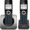AT&T GL2101-2 DECT 6.0 2-Handset Cordless Phone with Call Block & Caller ID - Full-Duplex Handset Speakerphone, 2" White Backlit Display, Lighted Keypad, Graphite & Black