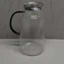 Purefold Pitcher with Lid, Glass Jug with Stainless Steel Lid for Hot and Cold Water, Fruit Tea, Coffee Maker, Ice Tea, Juice, Pineapple Series (Clear, 80 oz)