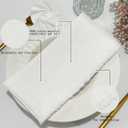 24Pack White Cloth Napkins 17x17Inch White Napkins Cloth with Fringe Soft Cotton Cloth Napkins Washable Rustic Dinner Napkins Cloth for Wedding Party Dinner Table