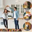Kitchen Mats for Floor Colorful kitchen rugs Cool Wooden Abstract Anti Fatigue Kitchen Mats Waterproof Floor Mats Cushioned Non-Skid Standing Mats for Laundry, Sink, Set of 2,17.3 x 28+17.3 x 47 Inch