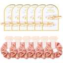 Aileam 12 PCS Bridesmaid Proposal Gifts, Gold Glitter Hair Clips and Silk Satin Scrunchies, Bridal Shower Favors for Women Girls