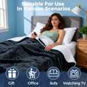 Electric Heated Blanket, Soft Flannel Fabric Heating Blanket Features 5-Level Temperature Adjustment Machine Washable ETL Certified Double-Sided Heating, Blue