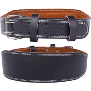 Weight Lifting Belt Back Lumbar Support Strength Training Fitness Workout Home Gym (L, Black)