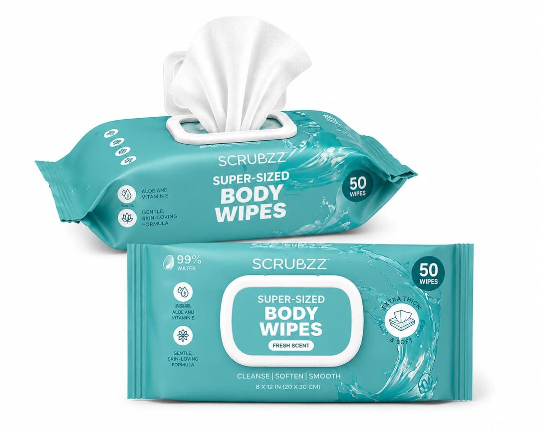 Adult Wipes for Elderly, Extra Large 8” x 12” – Thicker, Premium & Extra Moist No Rinse Whole Body Bathing & Incontinence Wipes – For Men and Women, Bed Bathing & Daily Hygiene – 600 Count
