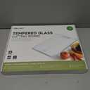 Glass Cutting Board,16"x12" Non Toxic Tempered Glass Chopping Board for Kitchen with Non-Slip Feet, House Warming Gift for New Home, Gifts for Women, Christmas Gift for Mom - White (White-Glossy Finish)