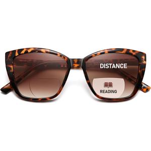 Bifocal Reading Sunglasses for Women Oversized Cat eye Fashion Sun Reader Spring Hinge Eyewear UV Protection PT2001C