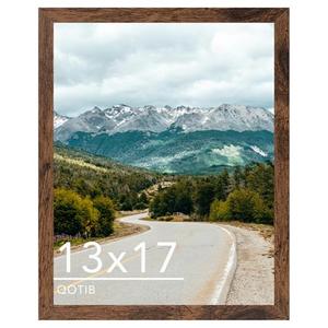 QOTIB 13x17 Picture Frame Deep Brown for Wall Hanging, Wood 13 x 17 Frame Photo Frame for Wall Horizontally or Vertically, Deep Brown, 1 Pack