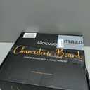 GLOKUUCA Round Charcuterie Board with Lid and Handle - Portable Cheese Board for Travel,Bamboo Cutting Board for Kitchen,Gifts for House Warming, Bridal Shower (3 Compartment, Black)